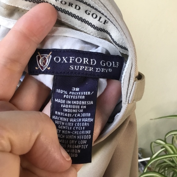 Men's Oxford Golf Shorts Kakhi "Super Dry" w logo size 38 EUC - Picture 4 of 10